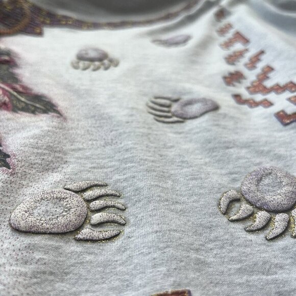Vtg 90s Native American Feather Dreamcatcher Bear Paw Puffy Paint Glitter Shirt - Picture 9 of 11